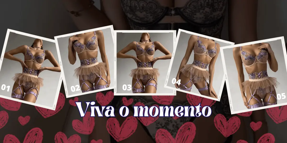 Lingerie Veneza Loveless Victoria's - Conjunto Completo